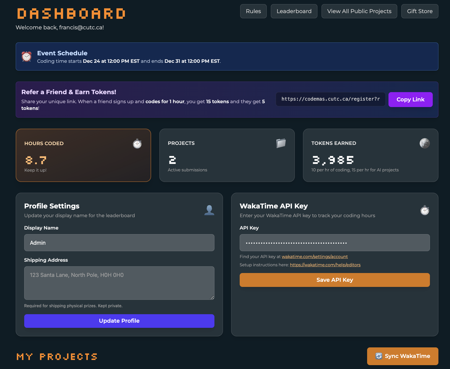 Codemas — Codemas dashboard